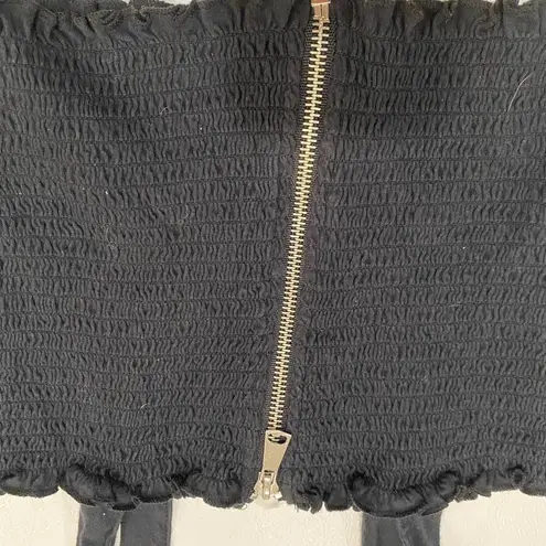 Me to We  Black Smocked Crop Tank Top Women’s Size Small thumbnail 6