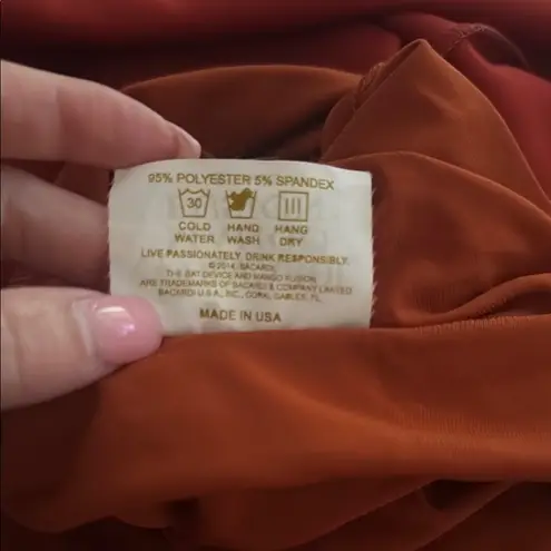 Bacardi Mango Fusion Orange Halter Mini Dress