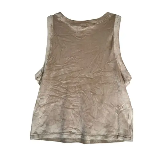SKIMS Women Velour NWT Honey Crew Neck Stretch Tank Top Tan Holiday Size XL