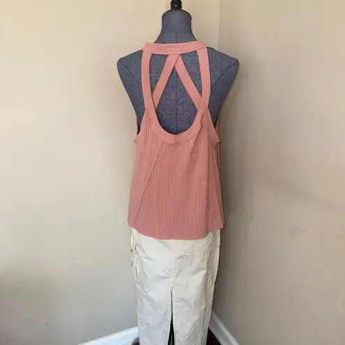Ces Femme NWOT Criss Cross Back Flowy Tank L Pink Size L
