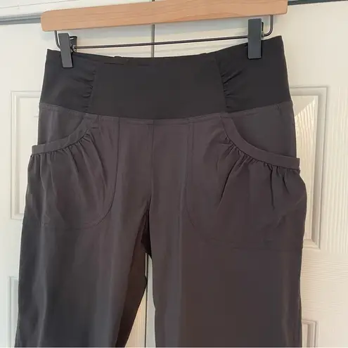 prAna  Summit Crop Pants Capri Sz Small Black Nylon Hiking Outdoors