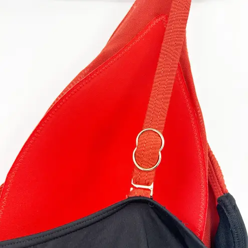 Sea Level Womens Beach Colorblock Crisscross Front One Piece Swimsuit Size 12 Orange