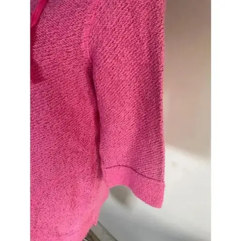 Soft Surroundings Women's ‎ Pink Textured 3/4 Sleeve Pullover Sweater Small 0142