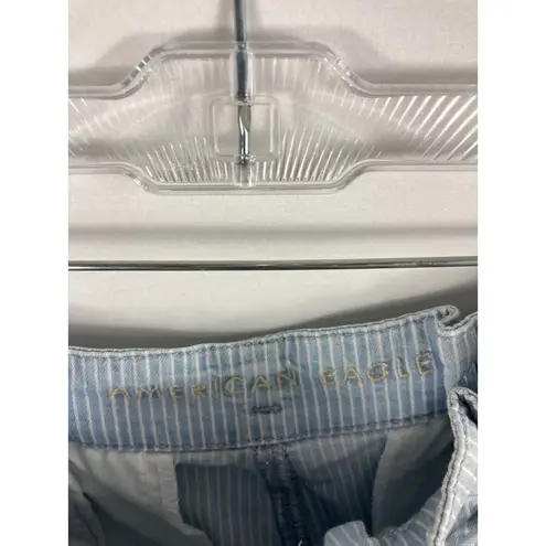 American Eagle  Striped Tie Waist Blue Paperback Shorts Size 6