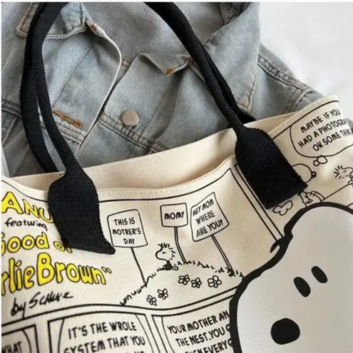 None SNOOPY Large Capacity Canvas Tote Bag NEW