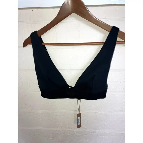 SKIMS  Cotton Rib Plunge Bralette Soot Black Soft Cup Bra Size X2 NWT LOUNGEWEAR