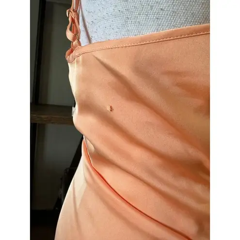 Ramy Brook Kiki Satin Cowl Neck Mini Dress Orange Womens Size 0