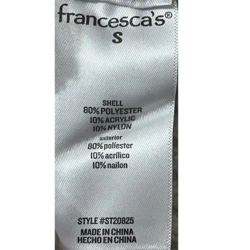 Francescas Symone Fair Isle Cropped Neutral Cardigan Sweater Size Medium Nordic Tan