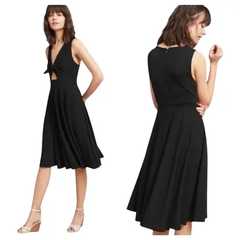 Hutch Anthropologie Black Fit and Flare Cut Out Bust Dress Size Small