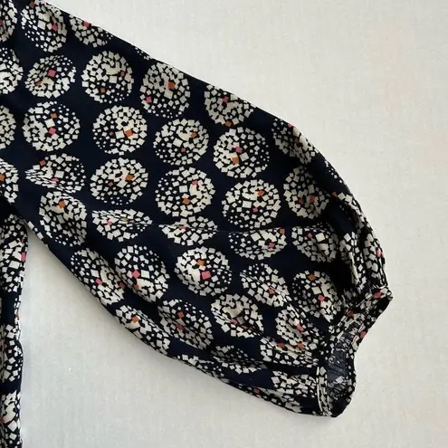 Maeve Anthropologie Women’s Blue Confetti Ball Puff Sleeve Blouse Size 2