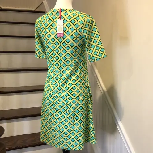 All For Color Citrus Grove Pattern Rich Half Sleeve Swing Dress UPF 50 Sz XS NWT