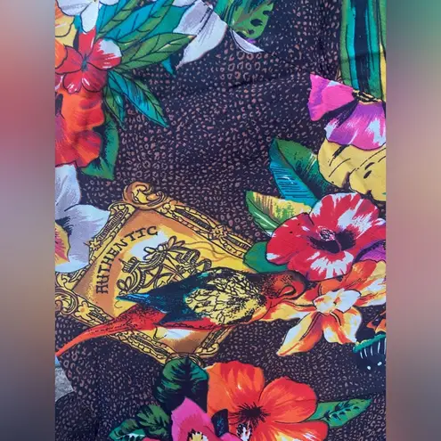 carole little Vintage layered jungle print floral full maxi skirt, size 6