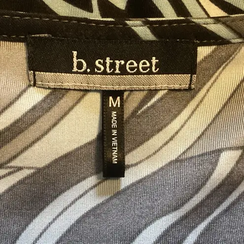 VINTAGE HIPPIES TUNIC TOP BUILT IN BLACK NECK HALTER W/SILVERTONE CIRCLE SZ MED Blue