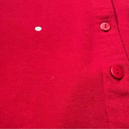 90s Style Country Christmas Cardigan Sweater Embroidered Snowman Polar Bear L Red Size L