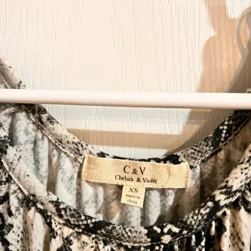 Chelsea and Violet FINAL PRICE  Snake Print Knit Ruffled Dress