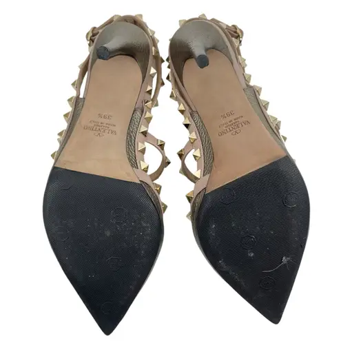 Valentino Garavani Rockstud 100mm Leather Caged Pump Bronze Pink Size 39.5