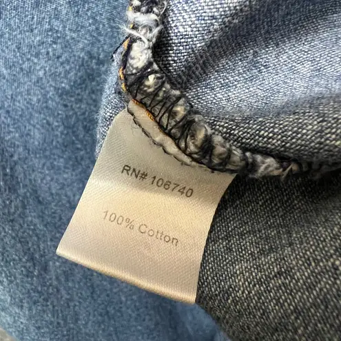 NorthStyle Denim Shirt Dress Long Sleeve Button Front Midi Blue Jean L Pockets Size undefined
