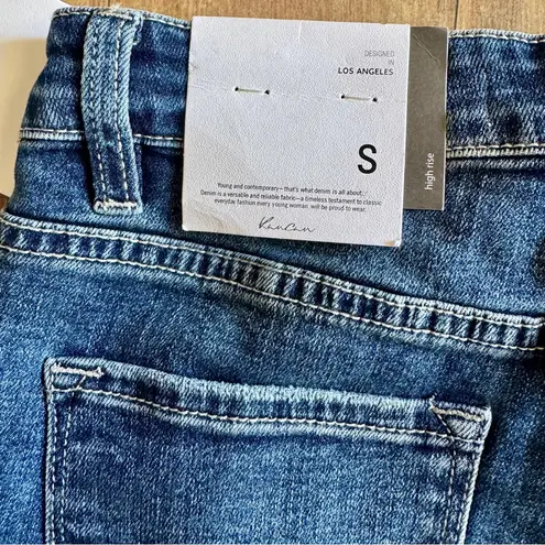 KanCan NWT High Rise Stretch Distressed Jean Denim Shorts Size Small 4/6 Blue