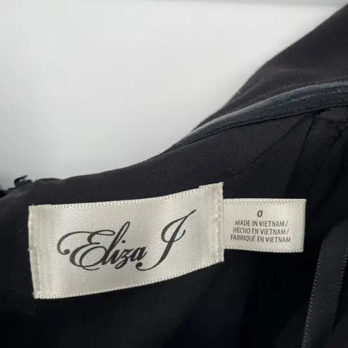 Eliza J Black Off Shoulder Ruched Mermaid Formal Gown Size 0