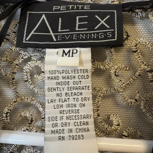 Alex Evenings Sheer Embroidered Jacket 3/4 Sleeve Women’s Size MP Medium Petite