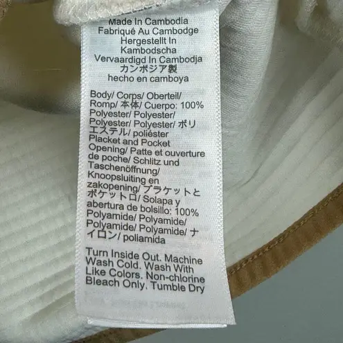 J.Crew Sweatshirt Women's Small Ivory Tan Quilted Snap