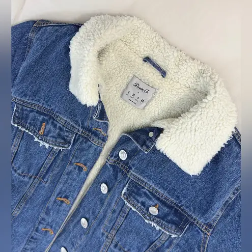 Denim & Co . Sherpa Lined Denim Jacket - Mid-Wash - 4