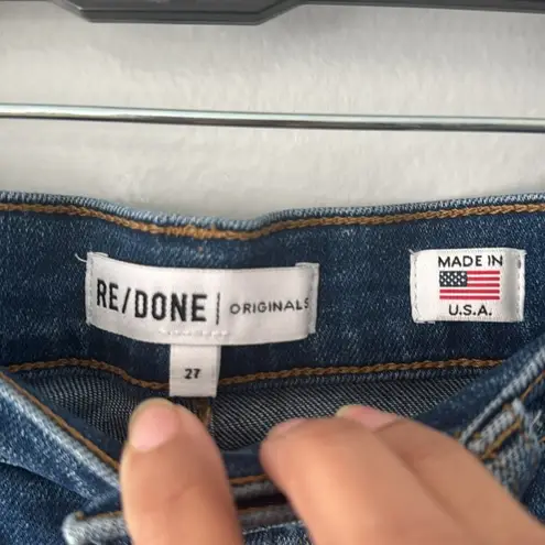 RE/DONE Original Women's Jeans Straight Button Fly High Rise Cropped Ankle
