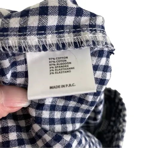 John Galt California Blue White Checkered Elastic Waist Cotton Cropped Pants S