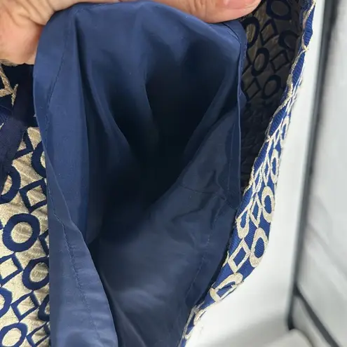 Lauren Ralph Lauren Metallic Geo gold blue Dress cocktail grad party size 12