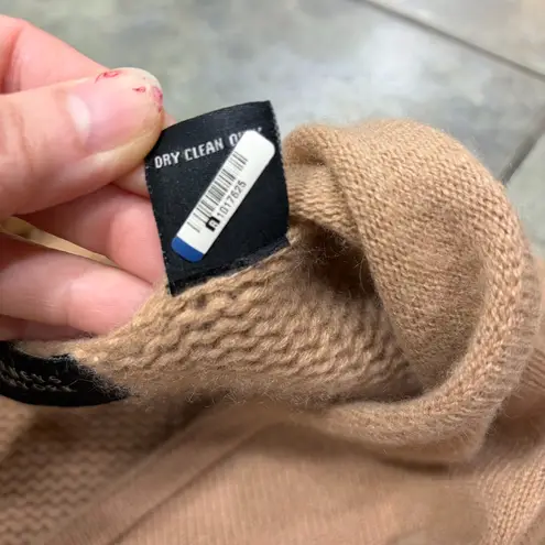 barney's new york 100% Cashmere Light Tan Shrug Cardigan Waterfall Vest Sz S