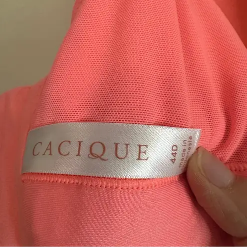 Cacique Lightly Lined Full Coverage Bra 44D Coral Pink Comfort Stretch