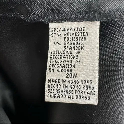 Vintage Women's Faux Suede Classic Pencil Work Skirt Black Size 20W Plus