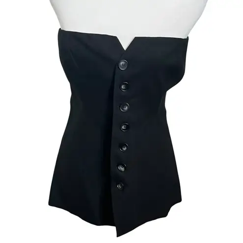 Meshki Innis Longline Strapless Top Black Linen Blend Women’s Medium