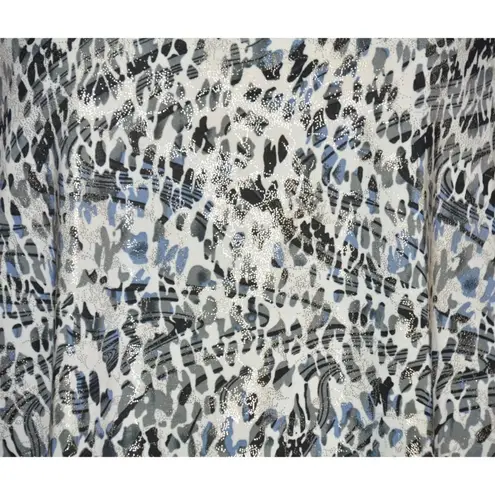 Rebecca Malone Women's Metallic Animal Print Thin Knit Top 1X 3/4 Sleeve Stretch
