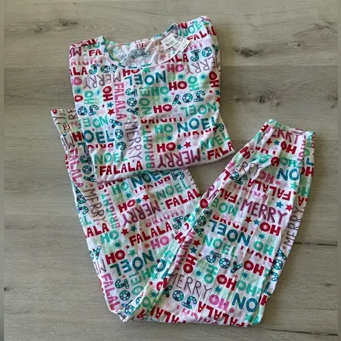 Children’s Place Mommy And Me Christmas Words Cotton Pajamas White XL NWT