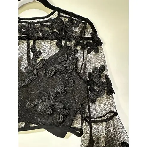 Endless Rose  Black Floral Lace Crop Top & Camisole Set Size Medium NWT 2 Pieces