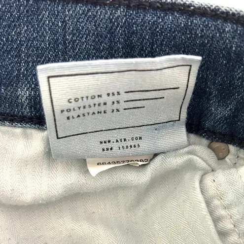 AYR The Bomb Pop Bomba Straight Leg Raw Hem High Rise Denim Blue Jeans Size 26