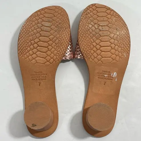 BAND OF THE FREE Sandia Woven Slide Sandals in Rose Gold Size 7 Shoes Pink