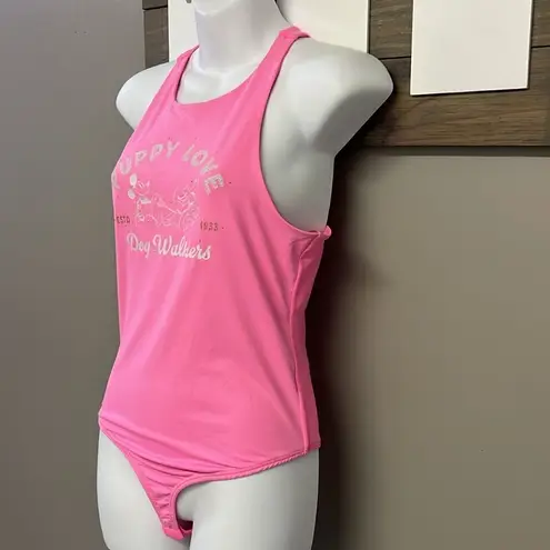 Disney  Mickey Y Amigos Bubble Gum Pink “Puppy Love”  Bodysuit- Small