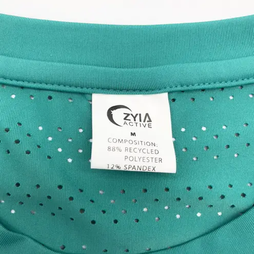 ZYIA Active Womens Chill Tee Shirt Medium Athleisure Gym Workout Activewear Chic Green