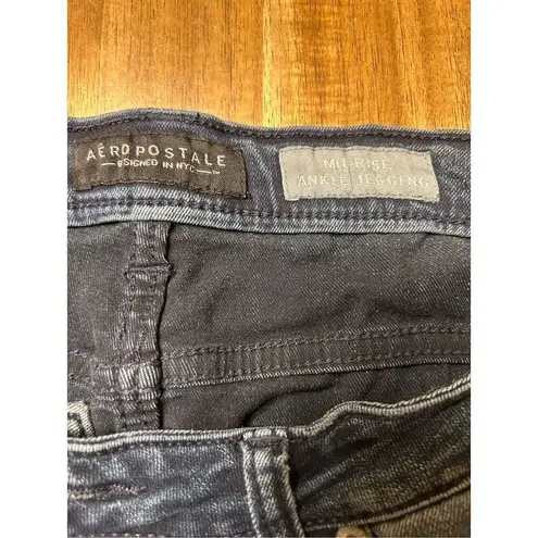 Aeropostale  Mid-Rise Ankle Jegging Jeans Women's Size 12 Cotton Blend Blue Denim