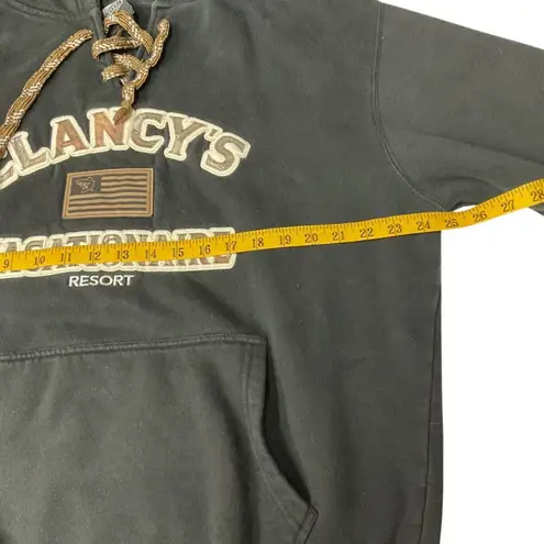 Clancy's Vacationaire Resort Signature Sportswear Hoodie Sweatshirt Sz M Black Size M