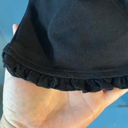 Women's Black Ruffle Hem Shorts | Women’s Size XL