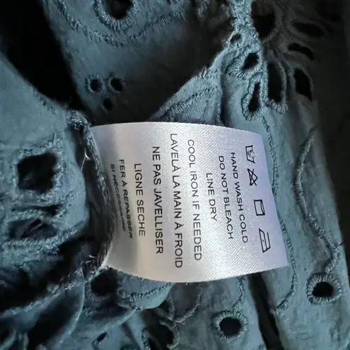 Anthropologie dRA Los Angeles Yara Eyelet Mini Dress L Cornflower Blue Cotton Size L