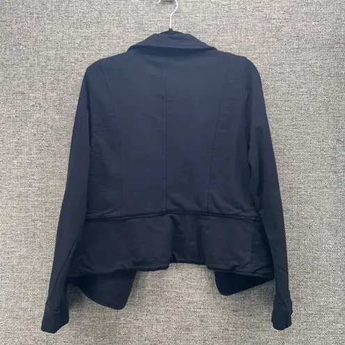 Soft Surroundings Womens Cropped Blazer Size L Jacket Black Cotton Professional