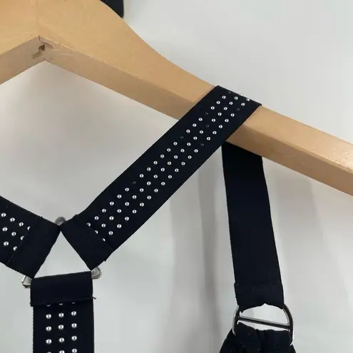 MAGICSUIT Swimsuit Romper Size 12 Black Silver Star Studded Gabby Racerback