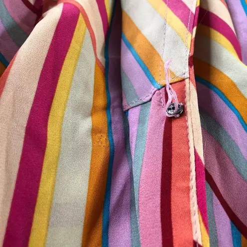 City Chic Womens Wrap Tunic Top Mini Dress Striped Colorful M/18