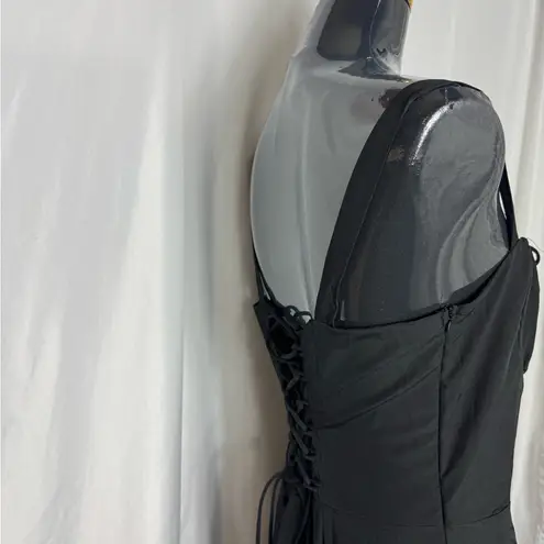 Elegant Black Strapless Dress corset back sleeveless maxi effortless XL