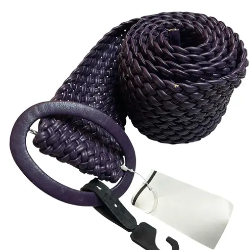NWT Deep Purple Braided Plus Size Belt | 2X 51” | Women’s Thick Woven Waist Belt