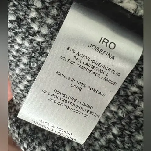 IRO josefina Black and White wool blend high Neck knitted jacket